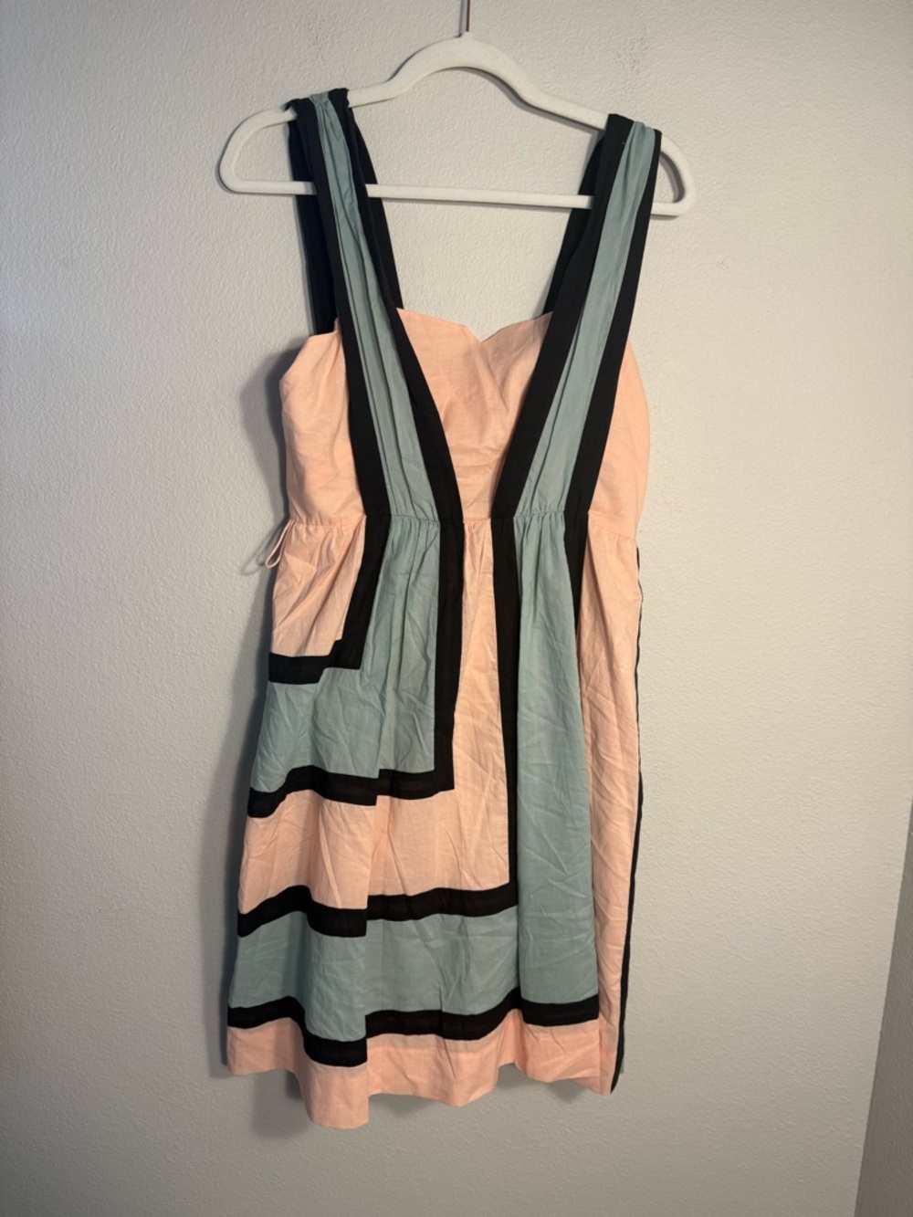 Vintage Style Betsey Johnson Geometric Colorblock Mini Dress 8 Y2K 60s retro